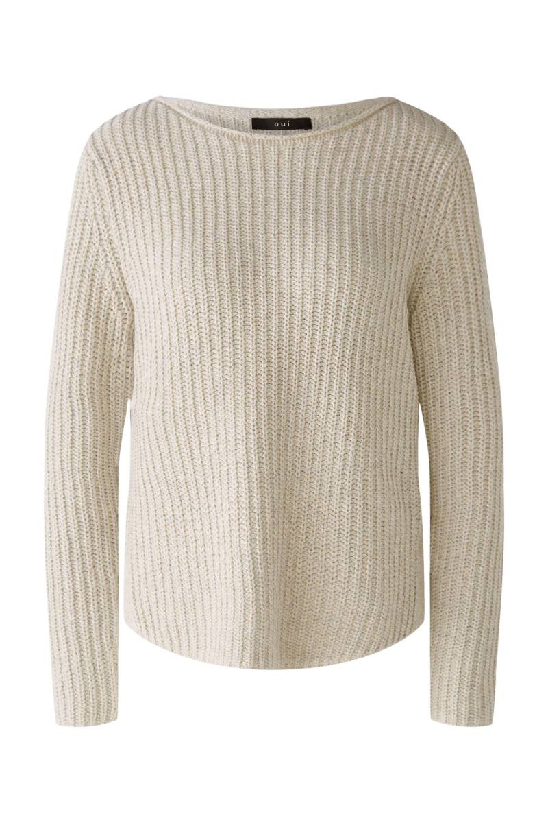 Oui - NAOLIN Pullover Baumwollmischung lt camel white - Gr. - 40 von Oui