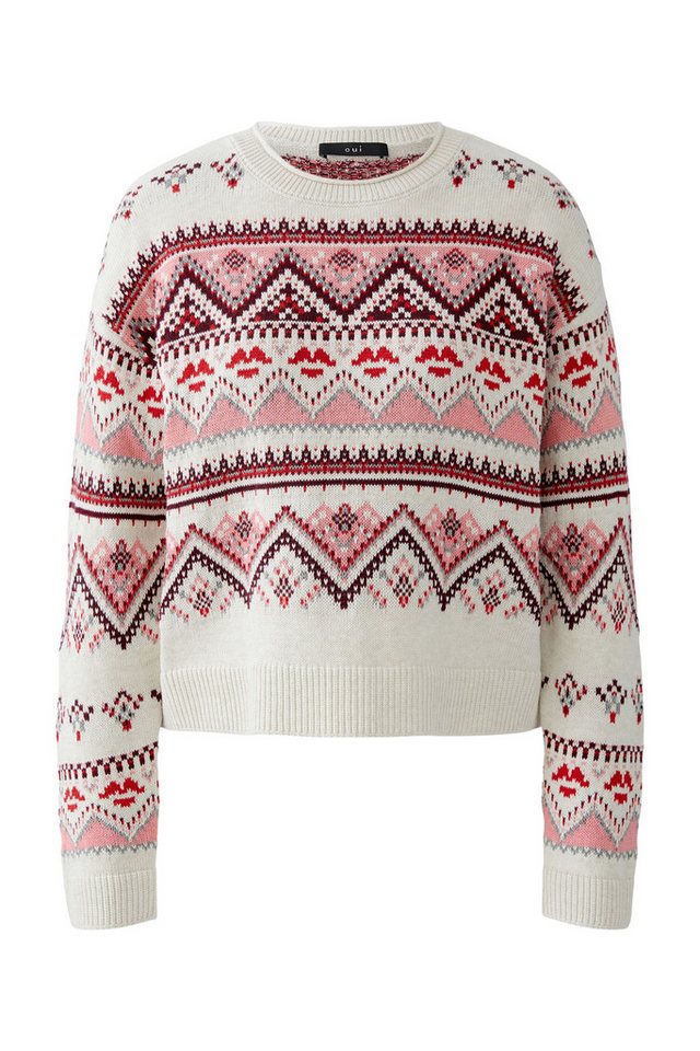 Oui Norwegerpullover Oui Pullover im modernem Shape - Norwegermuster (1-tlg) von Oui