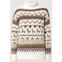 Oui Norwegerpullover mit Rollkragen in Offwhite, Größe 42 von Oui