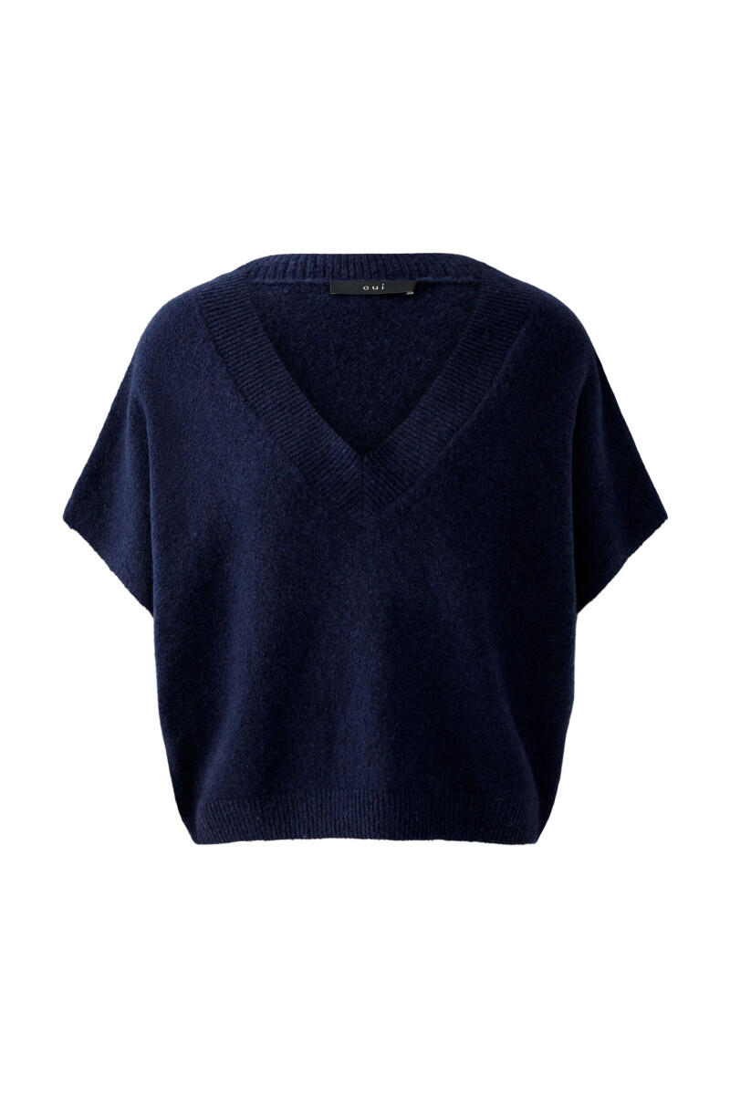 Oui - Oversized geschnittener Pullover blau - Gr. - 34 von Oui