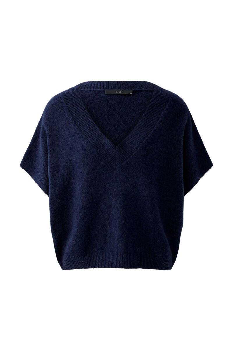 Oui - Oversized geschnittener Pullover blau - Gr. - 34 von Oui