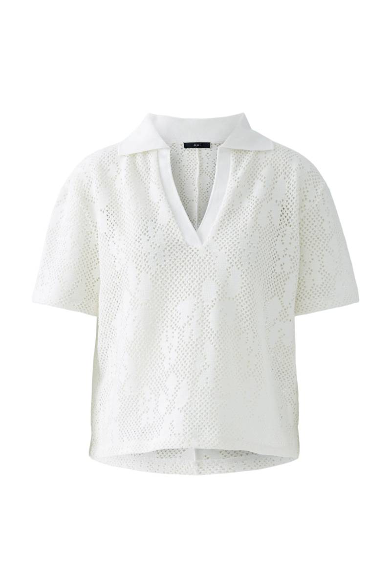 Oui - Polo Shirt cloud dancer - Gr. - 44 von Oui