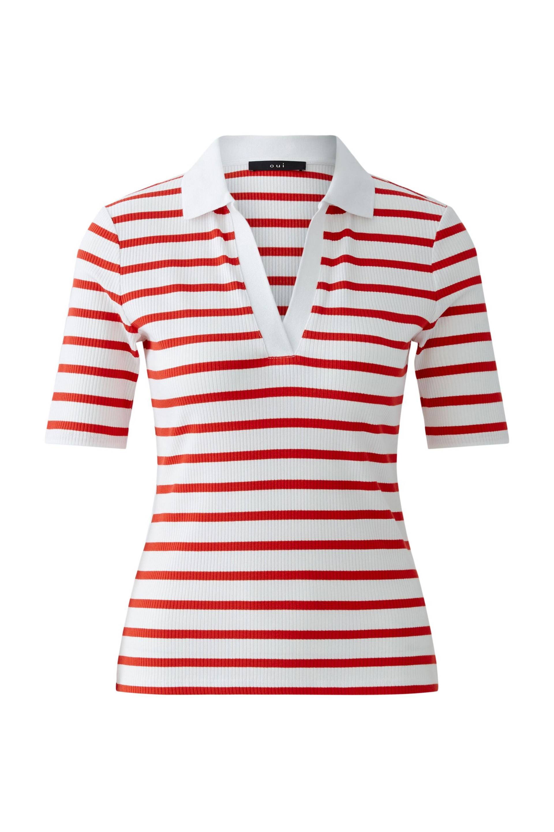 Oui - Poloshirt white red - Gr. - 44 von Oui