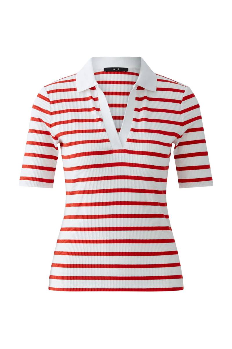 Oui - Poloshirt white red - Gr. - 44 von Oui