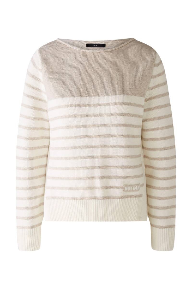 Oui - Pullover 100% Baumwolle white camel - Gr. - 46 von Oui