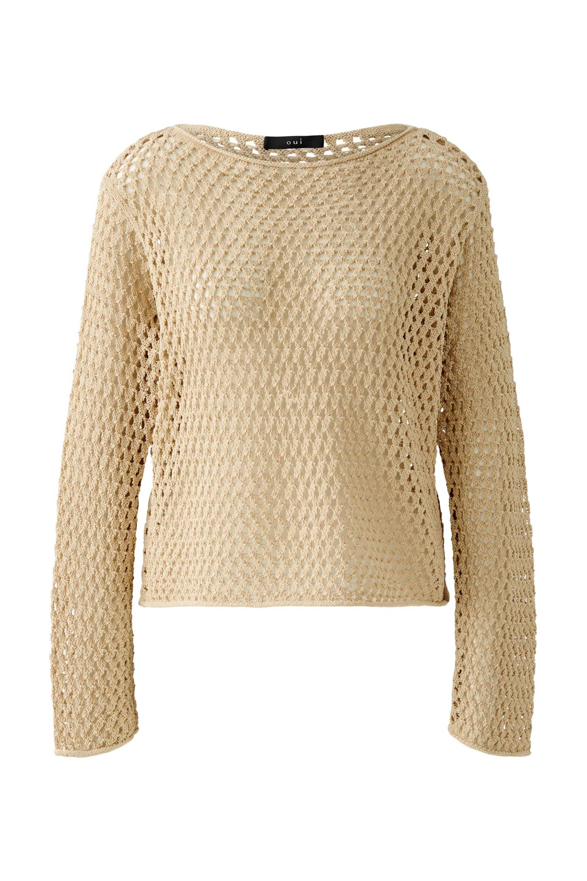 Oui - Pullover Baumwollmischung light stone - Gr. - 36 von Oui