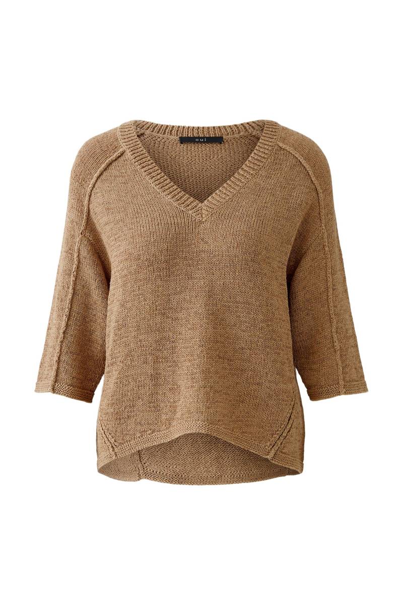 Oui - Pullover Baumwollmischung mit Leinen salty caramel - Gr. - 40 von Oui