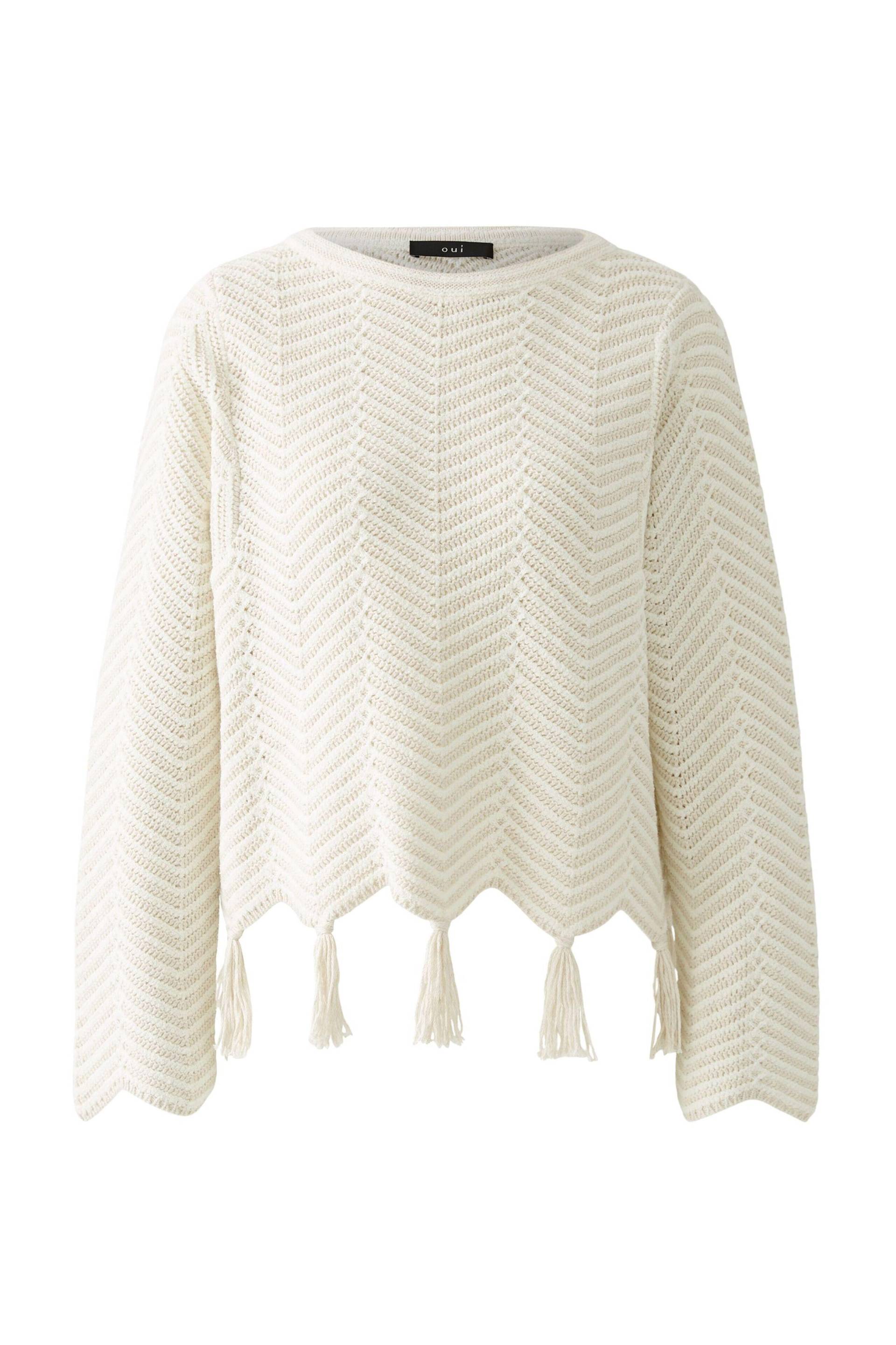 Oui - Pullover Baumwollmischung white offwhite - Gr. - 42 von Oui