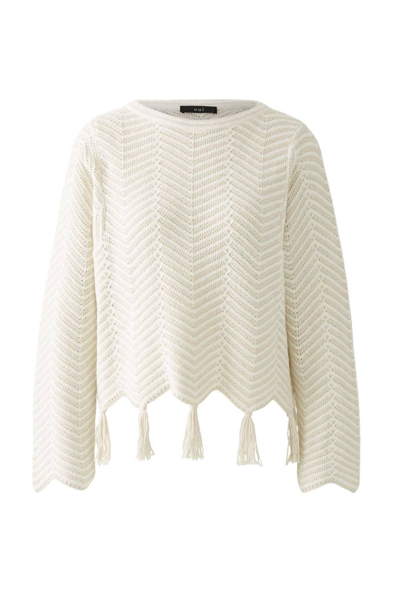 Oui - Pullover Baumwollmischung white offwhite - Gr. - 42 von Oui