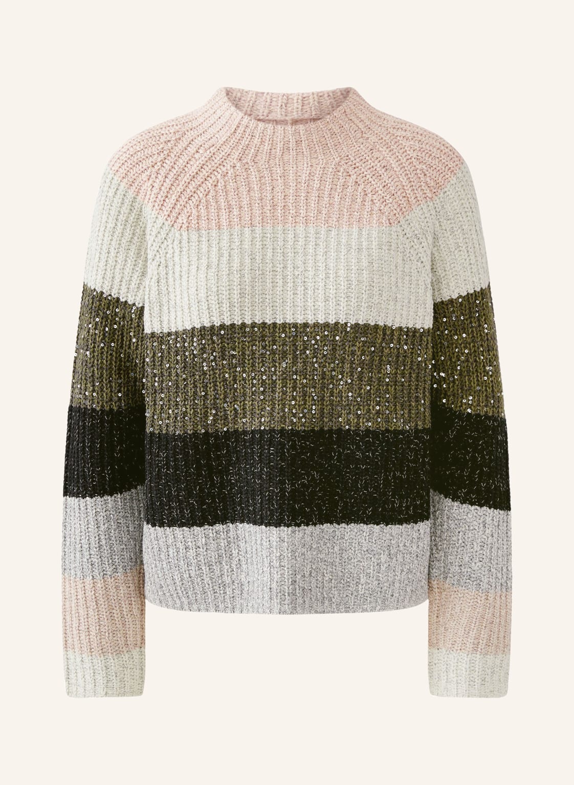Oui Pullover Mit Pailletten gruen von Oui