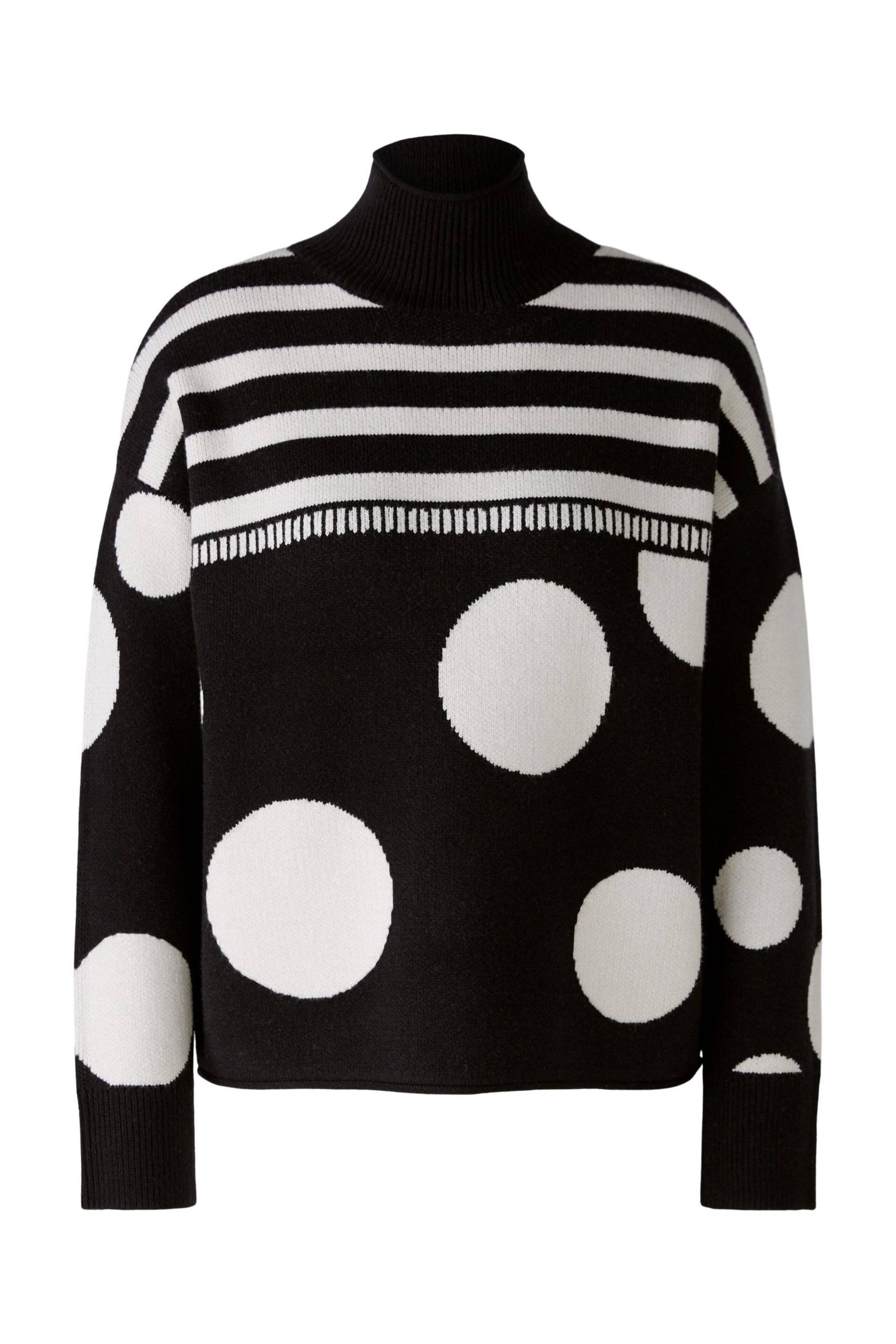 Oui - Pullover Viskosemischung black offwhite - Gr. - 36 von Oui