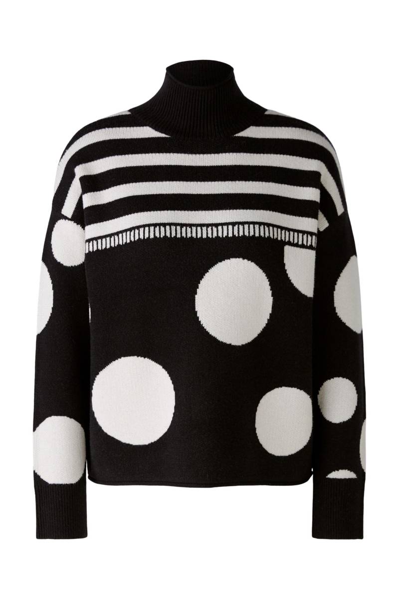 Oui - Pullover Viskosemischung black offwhite - Gr. - 36 von Oui