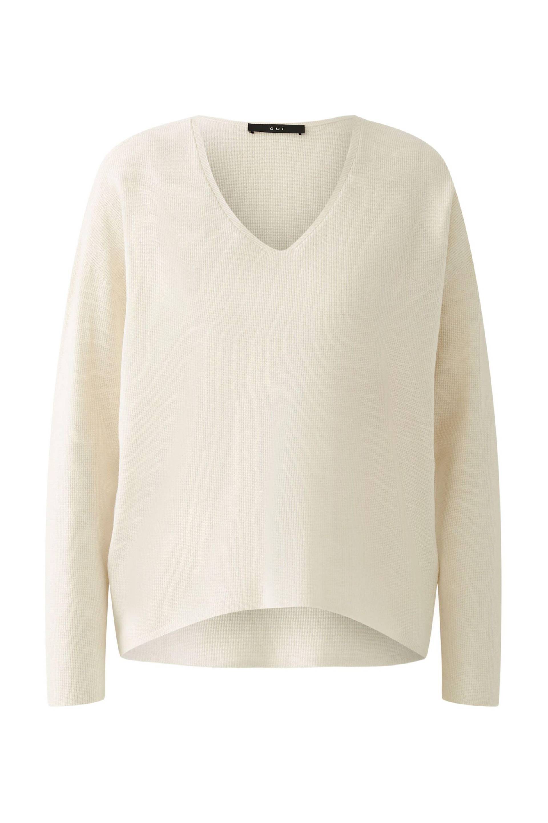 Oui - Pullover Viskosemischung offwhite - Gr. - 40 von Oui