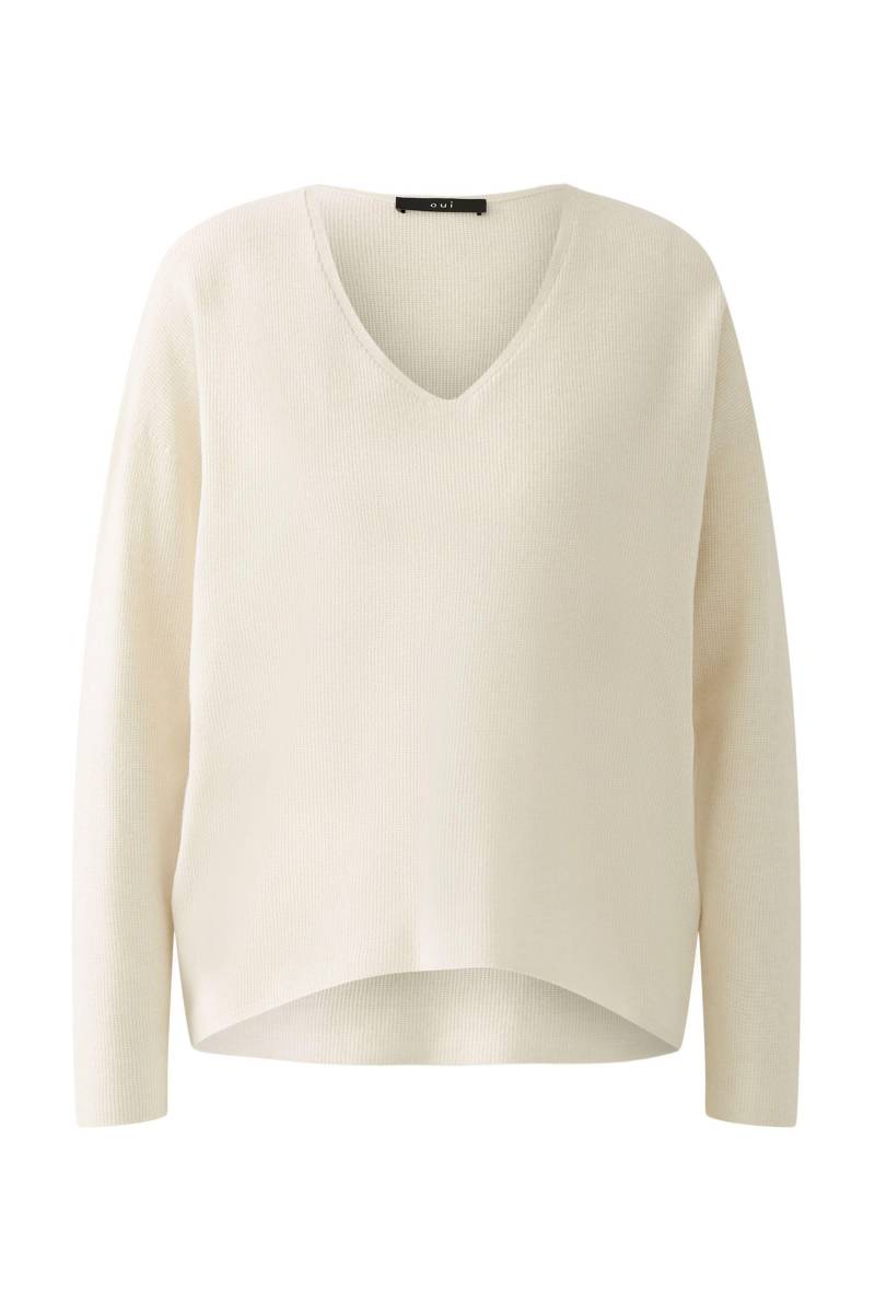 Oui - Pullover Viskosemischung offwhite - Gr. - 40 von Oui
