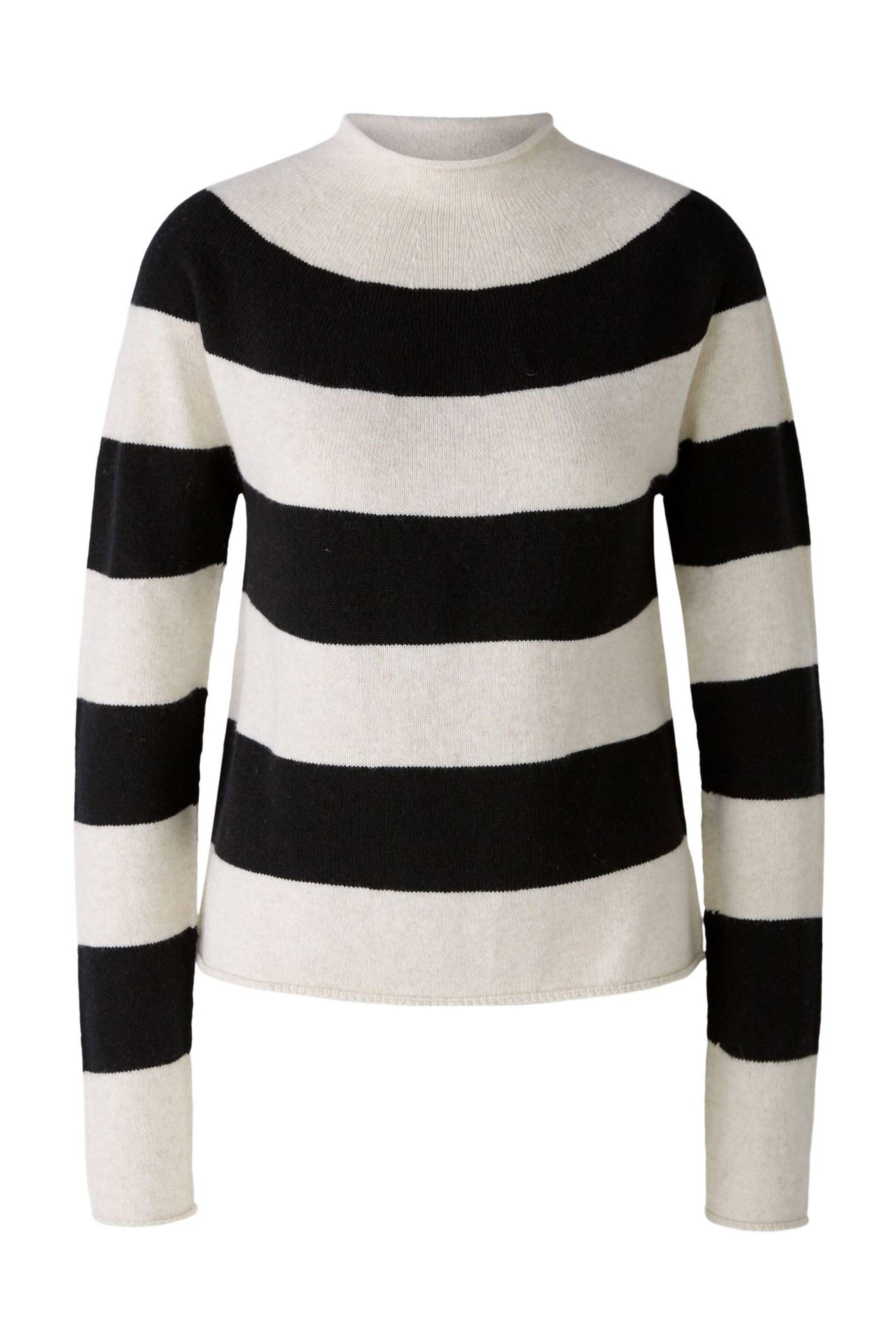 Oui - Pullover Wolle - Modalmischung black offwhite - Gr. - 42 von Oui