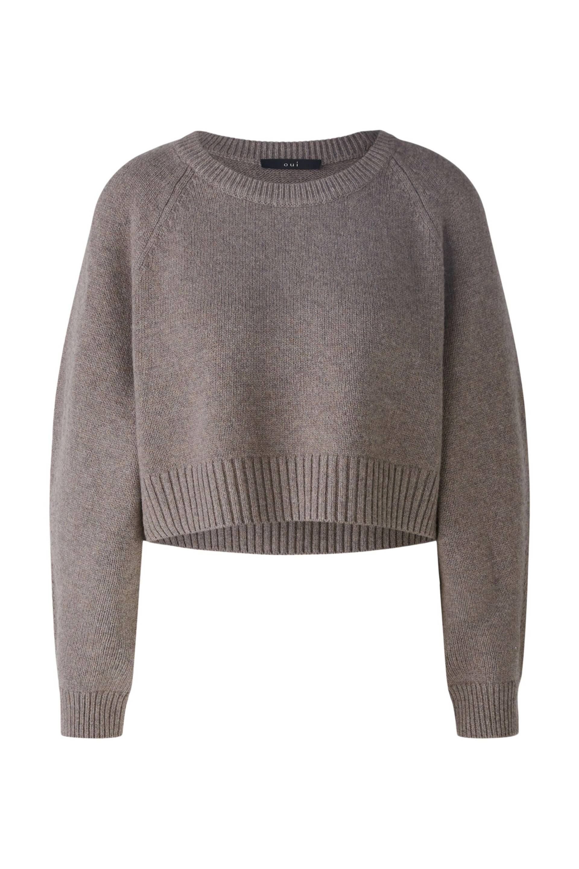 Oui - Pullover Wollmischung smoky taupe - Gr. - 42 von Oui