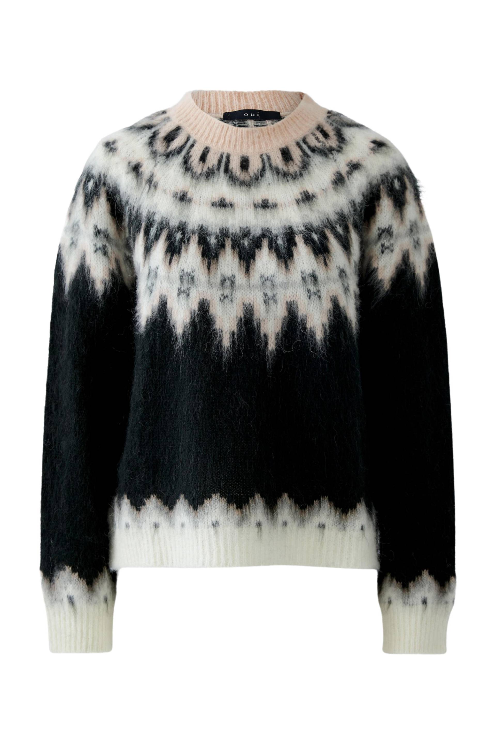 Oui - Pullover black red - Gr. - 40 von Oui