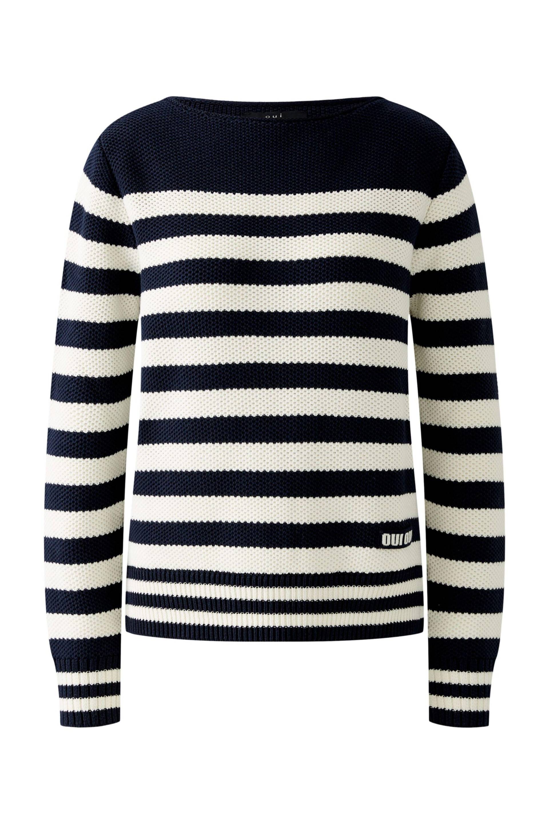 Oui - Pullover dk blue white - Gr. - 44 von Oui