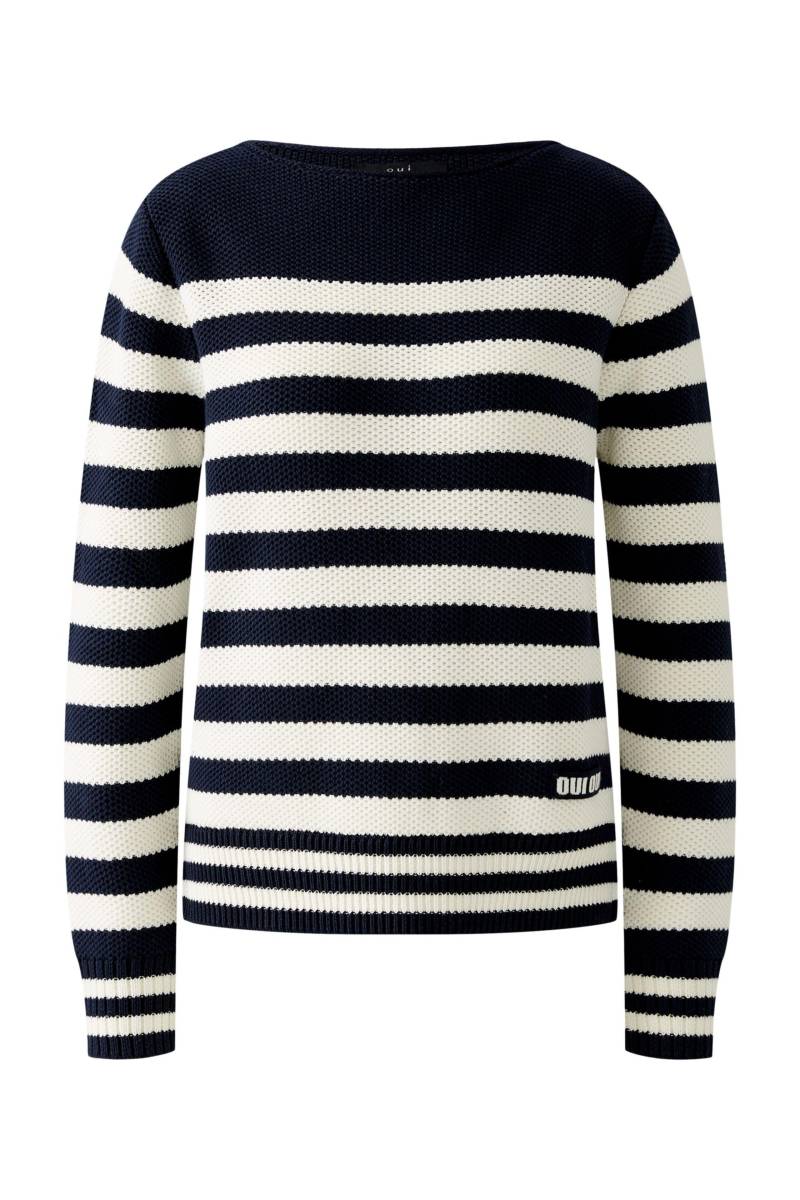 Oui - Pullover dk blue white - Gr. - 44 von Oui