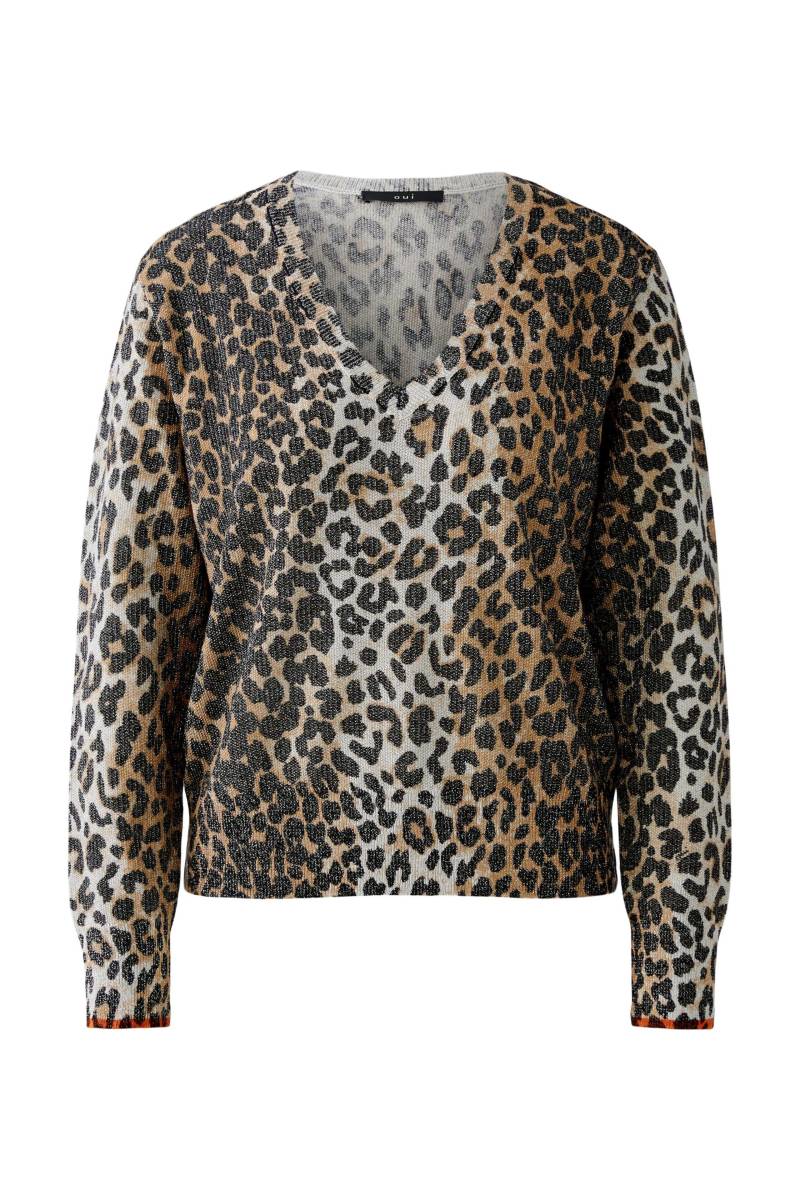 Oui - Pullover dk camel black - Gr. - 40 von Oui