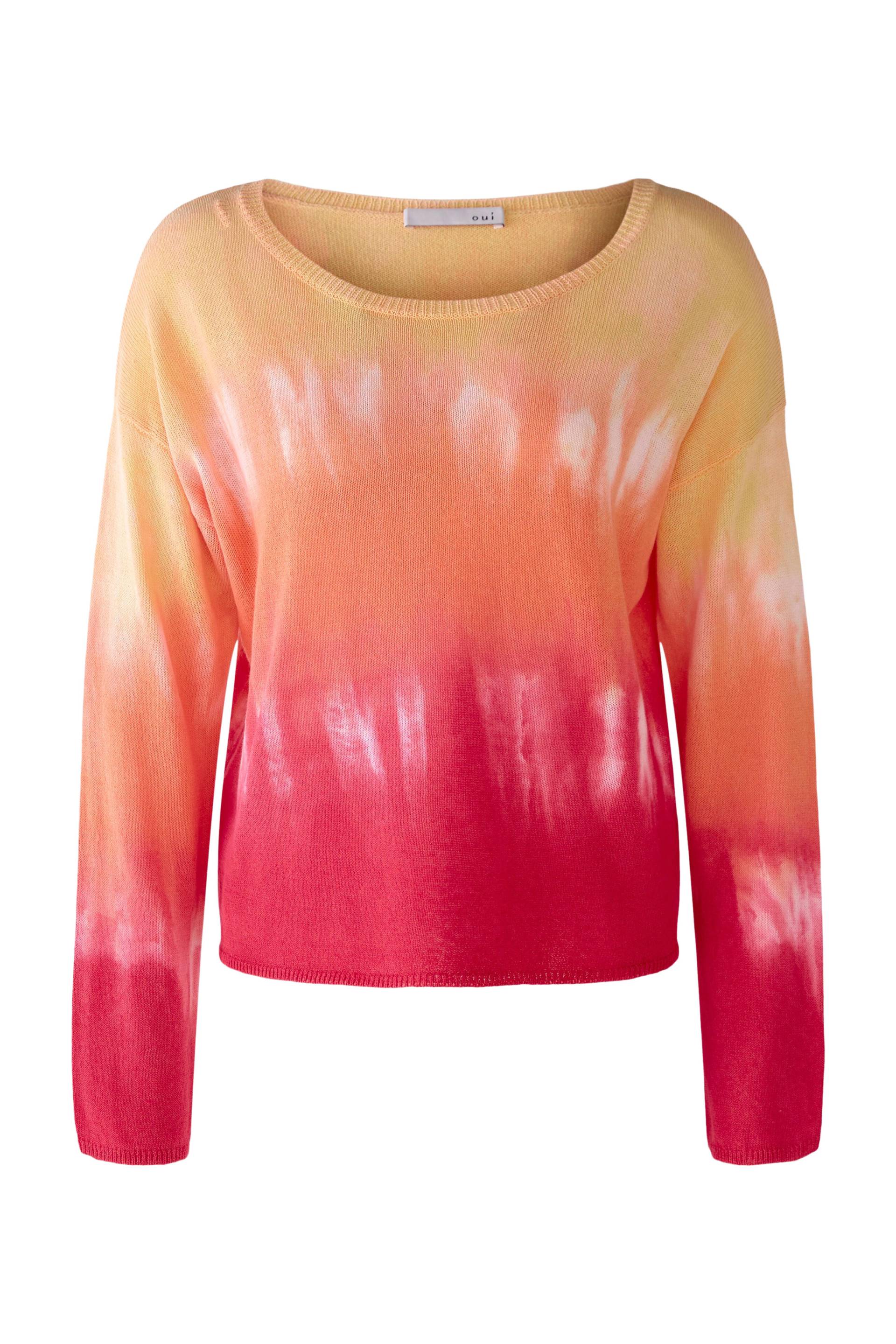 Oui - Pullover in Leinen-Baumwoll-Mischung red yellow - Gr. - 40 von Oui