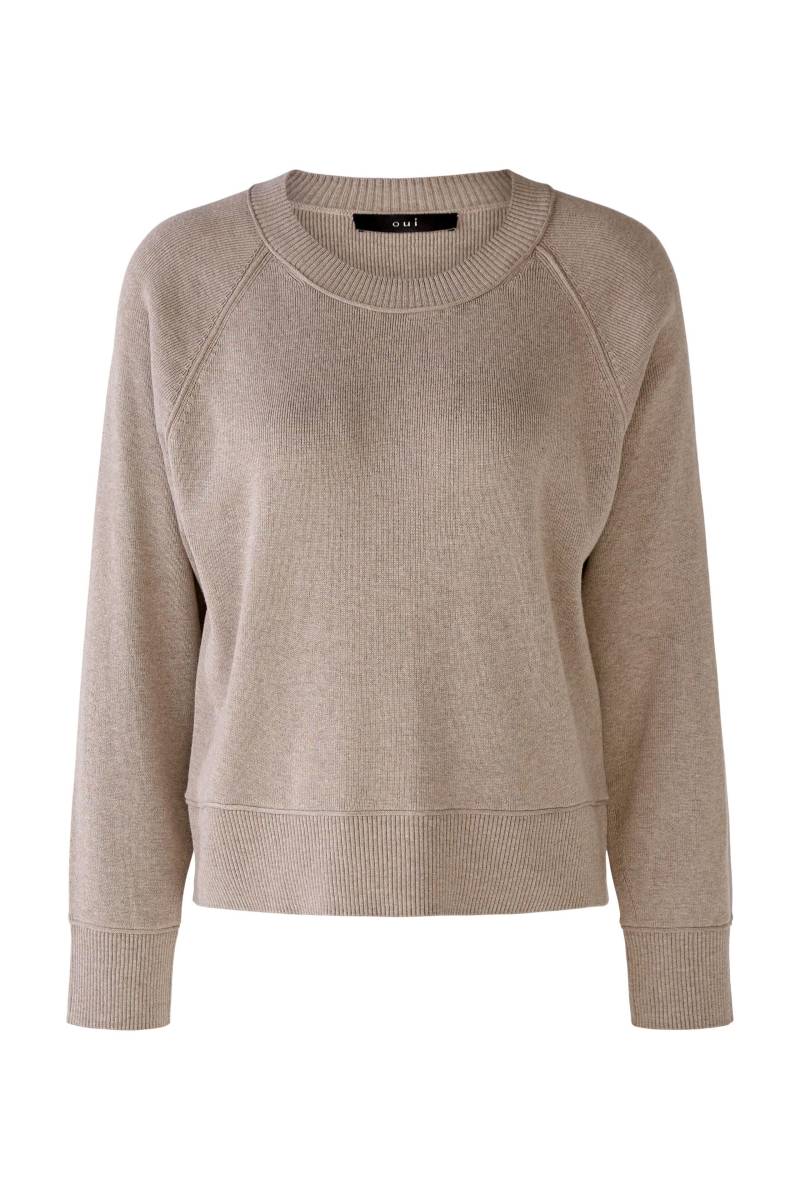 Oui - Pullover in edler Viskosemischung mit Seide taupe melange - Gr. - 36 von Oui