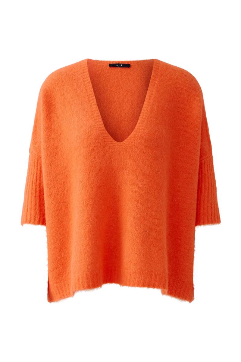 Oui - Pullover mit Alpaka blood orange - Gr. - 34 von Oui