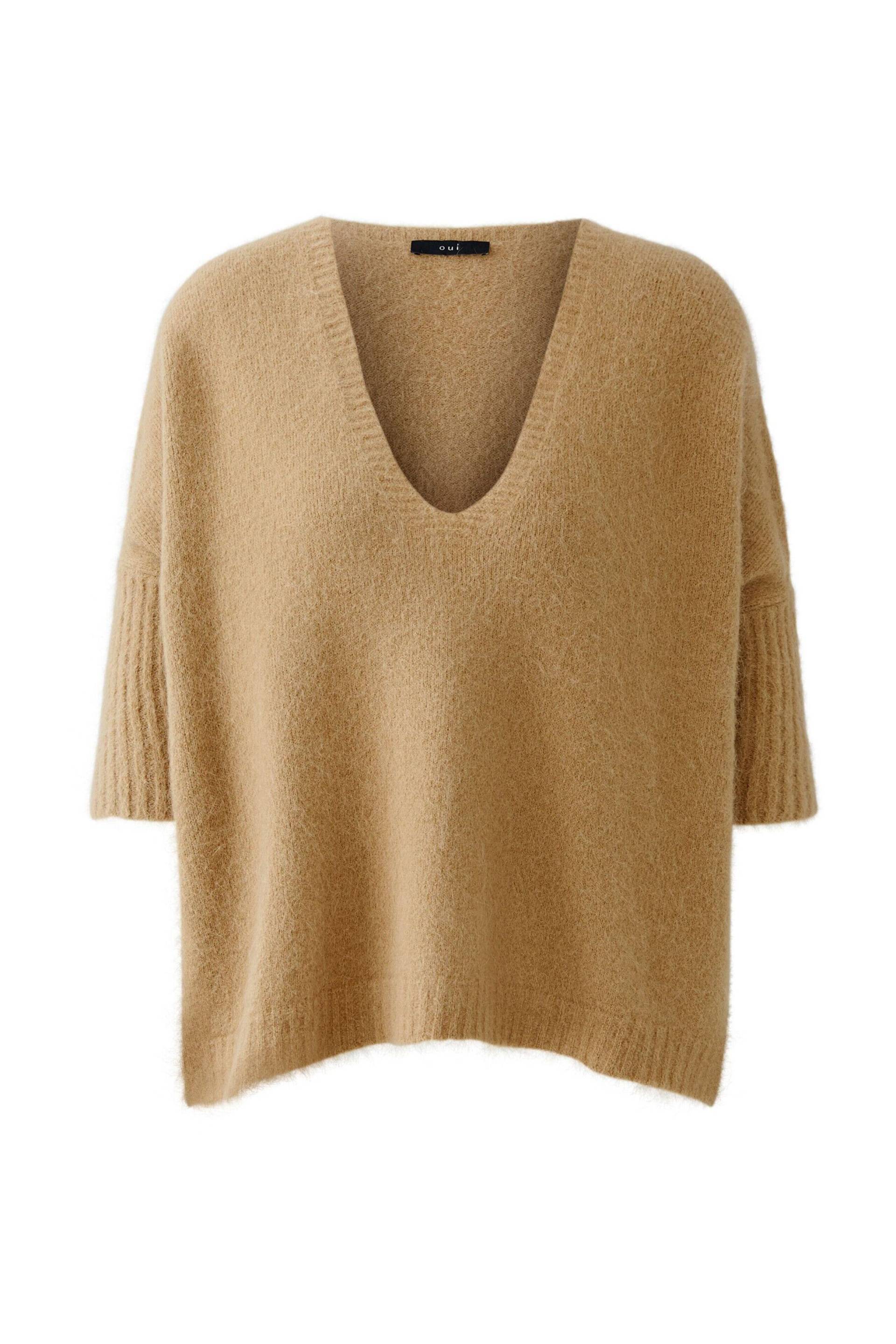 Oui - Pullover mit Alpaka salty caramel - Gr. - 38 von Oui