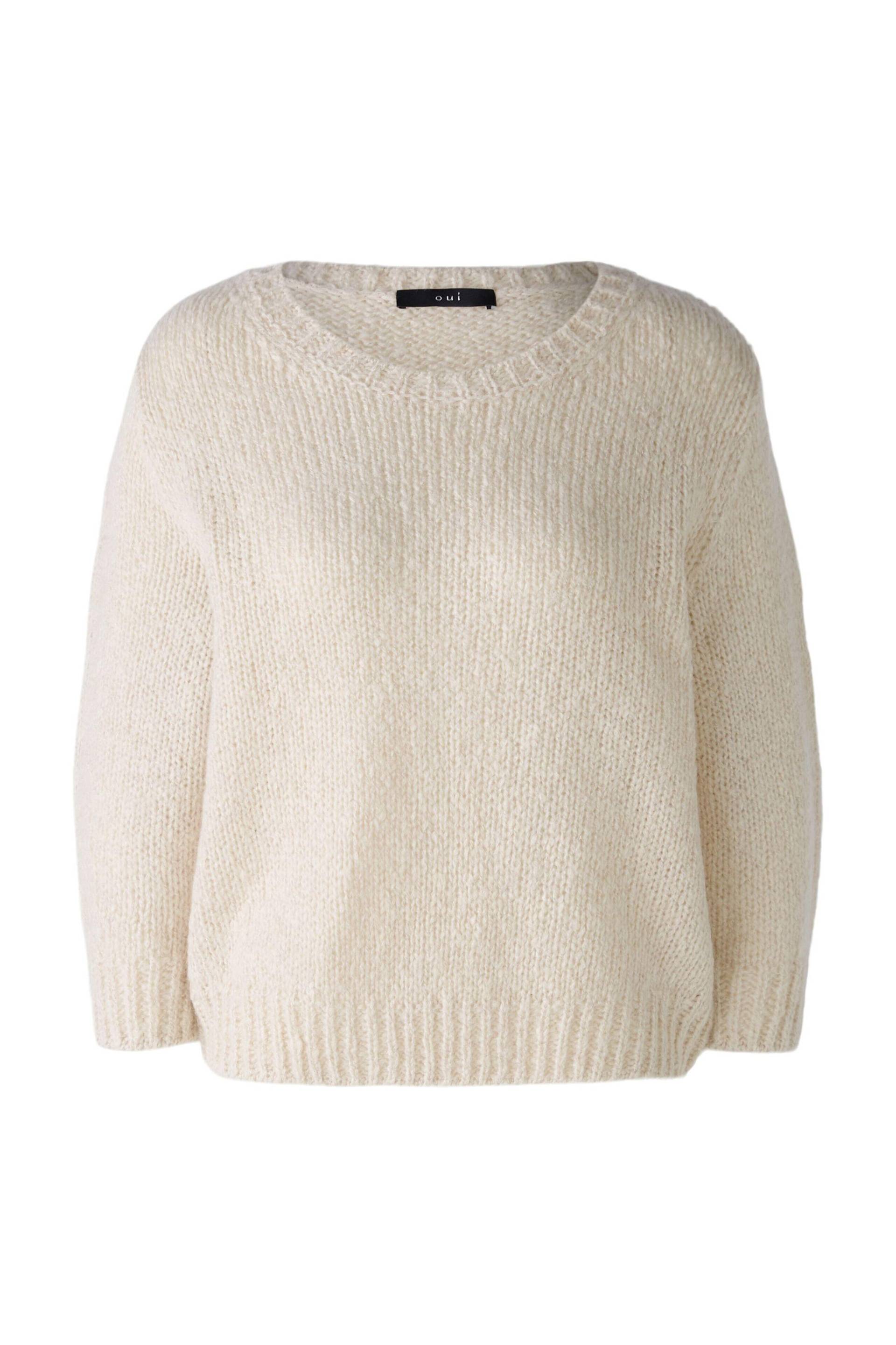 Oui - Pullover mit Wolle und Mohair light beige mel - Gr. - 44 von Oui