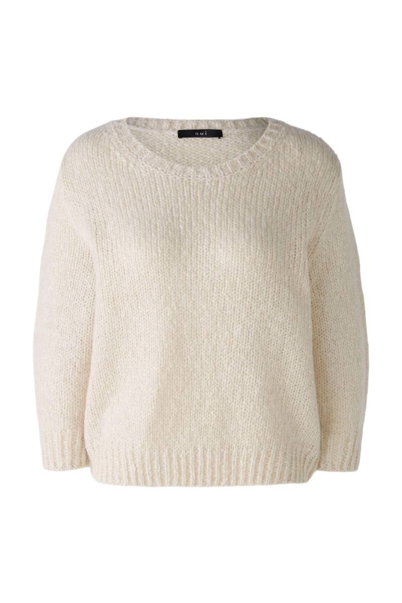 Oui - Pullover mit Wolle und Mohair light beige mel - Gr. - 44 von Oui
