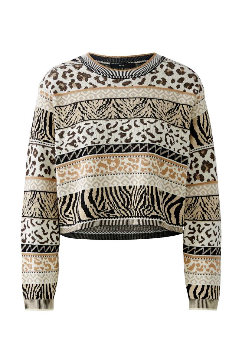 Oui - Pullover offwhite black - Gr. - 42 von Oui
