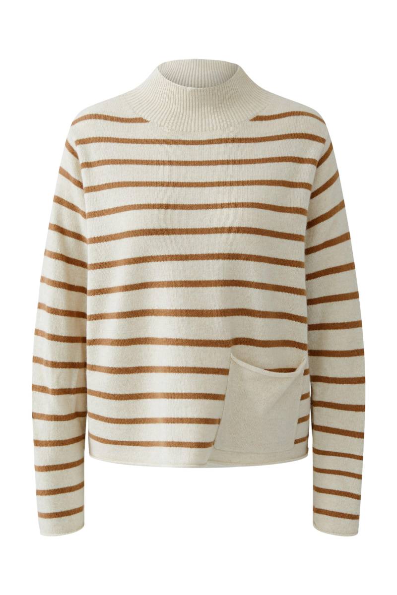 Oui - Pullover offwhite camel - Gr. - 42 von Oui