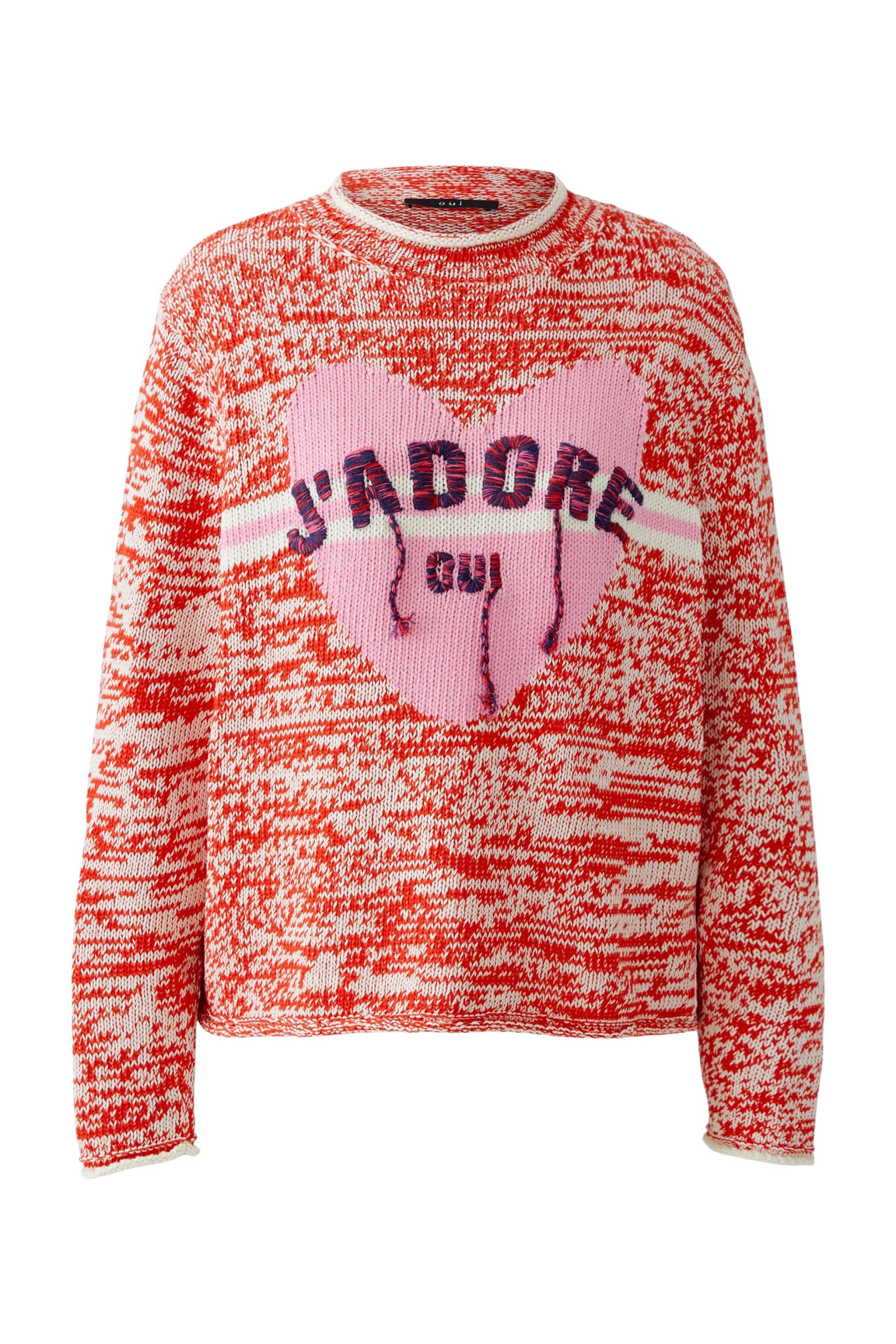 Oui - Pullover red white - Gr. - 42 von Oui