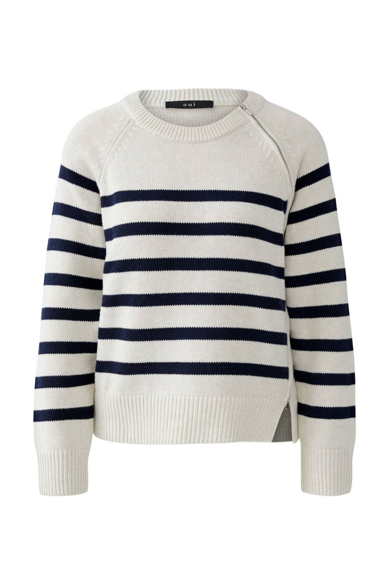 Oui - Pullover white blue - Gr. - 42 von Oui