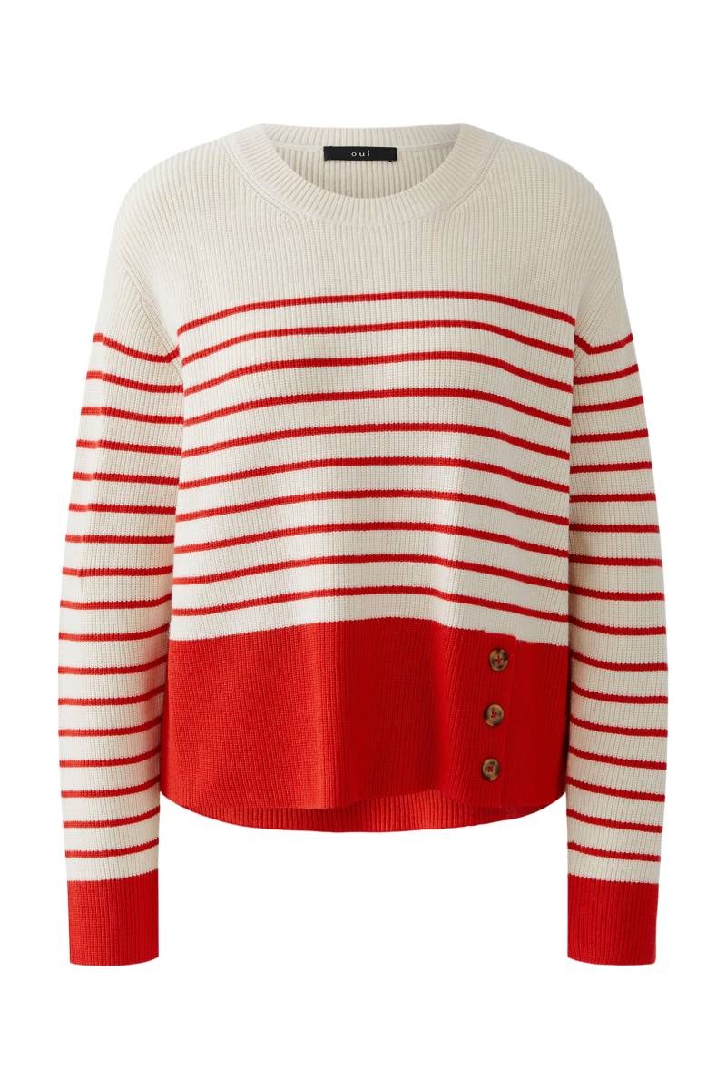Oui - Pullover white red - Gr. - 34 von Oui