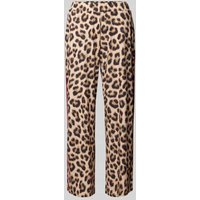 Oui Regular Fit Stoffhose mit Galonstreifen in Camel, Größe 34 von Oui