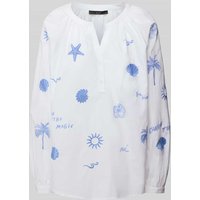 Oui Relaxed Fit Bluse mit Motiv- und Statement-Stitching in Offwhite, Größe 40 Oui Relaxed Fit Bluse mit Motiv- und Statement-Stitching in Offwhite, Größe 40 von Oui