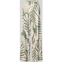 Oui Relaxed Fit Stoffhose mit floralem Allover-Print in Khaki, Größe 38 von Oui