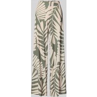 Oui Relaxed Fit Stoffhose mit floralem Allover-Print in Khaki, Größe 40 Oui Relaxed Fit Stoffhose mit floralem Allover-Print in Khaki, Größe 40 von Oui