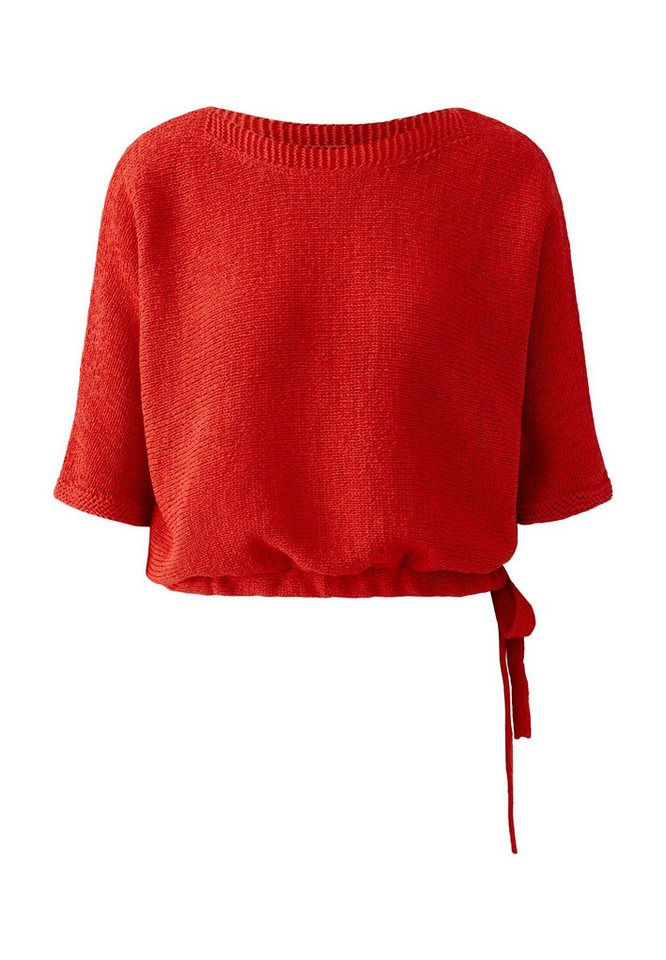 Oui Rundhalspullover Pullover Baumwollmischung von Oui