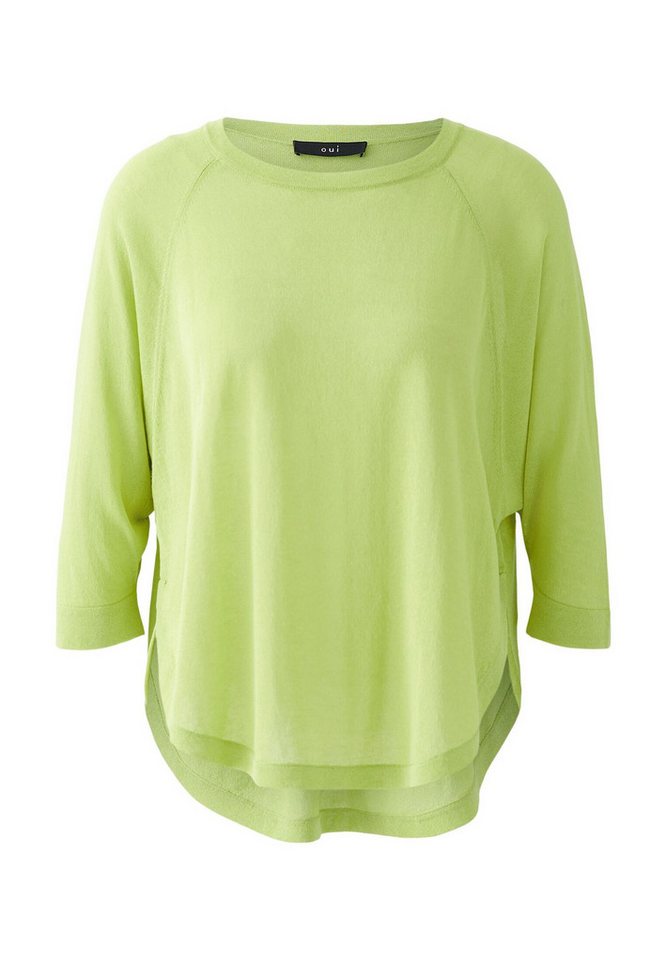 Oui Rundhalspullover Pullover Viskosemischung von Oui
