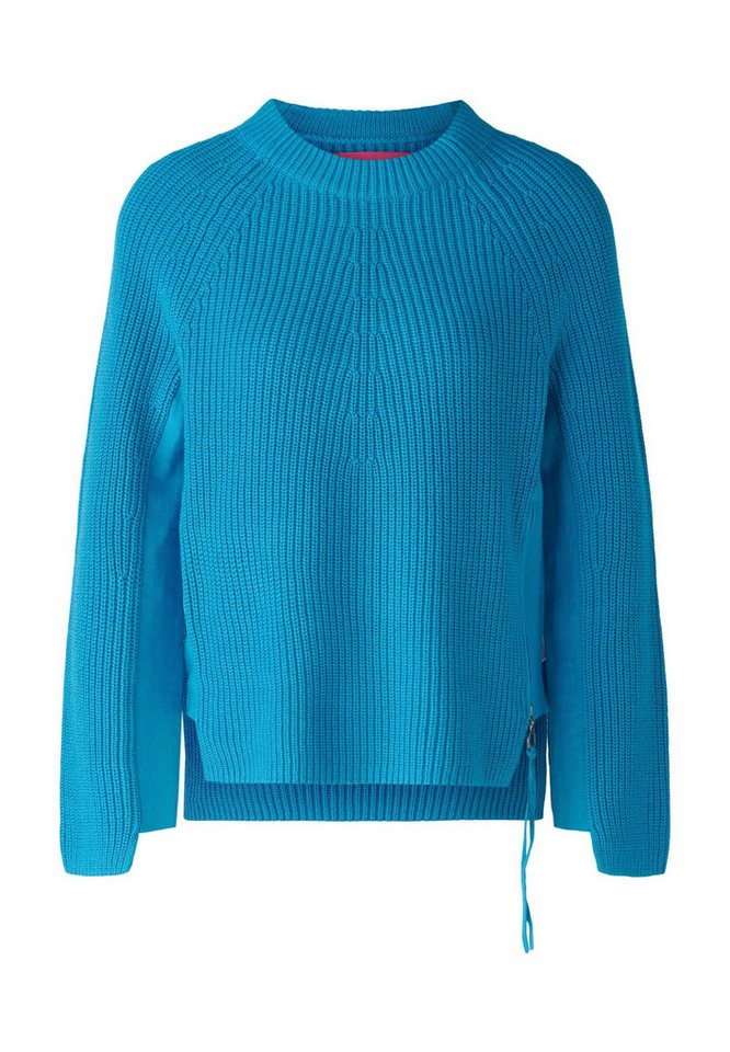 Oui Rundhalspullover RUBI Pullover mit Reßverschuss von Oui