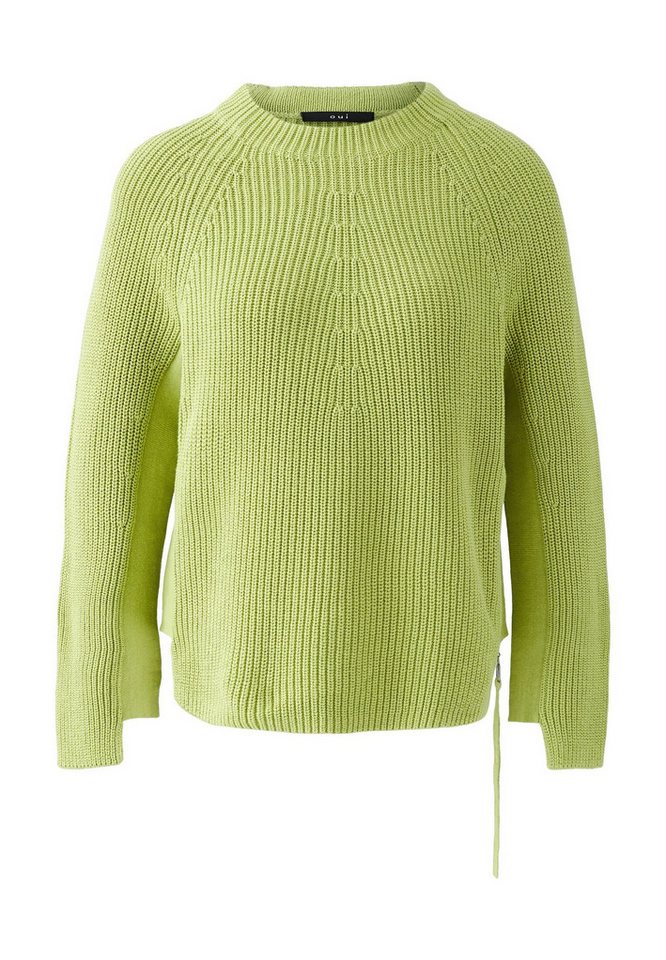 Oui Rundhalspullover RUBI Pullover mit Reßverschuss Oui Rundhalspullover RUBI Pullover mit Reßverschuss von Oui