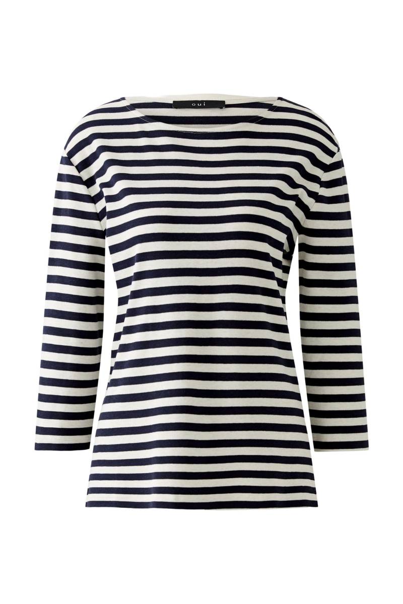 Oui - SOLEILA T-Shirt white blue - Gr. - 42 von Oui