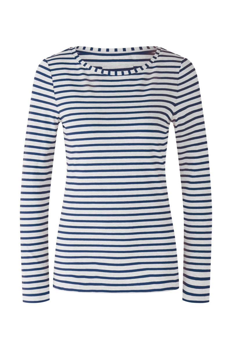 Oui - SUMIKO Langarmshirt elastische Cotton-Modalmischung dk blue white - Gr. - 38 von Oui