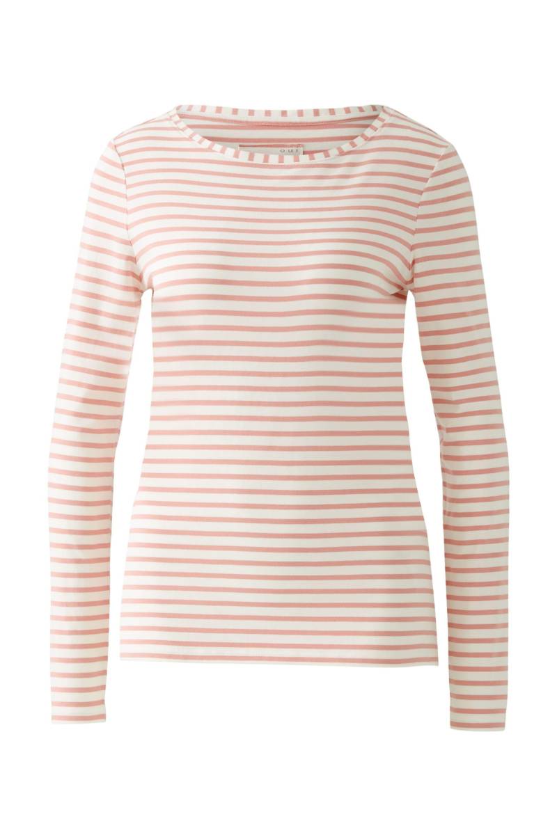 Oui - SUMIKO Langarmshirt elastische Cotton-Modalmischung rose white - Gr. - 44 von Oui