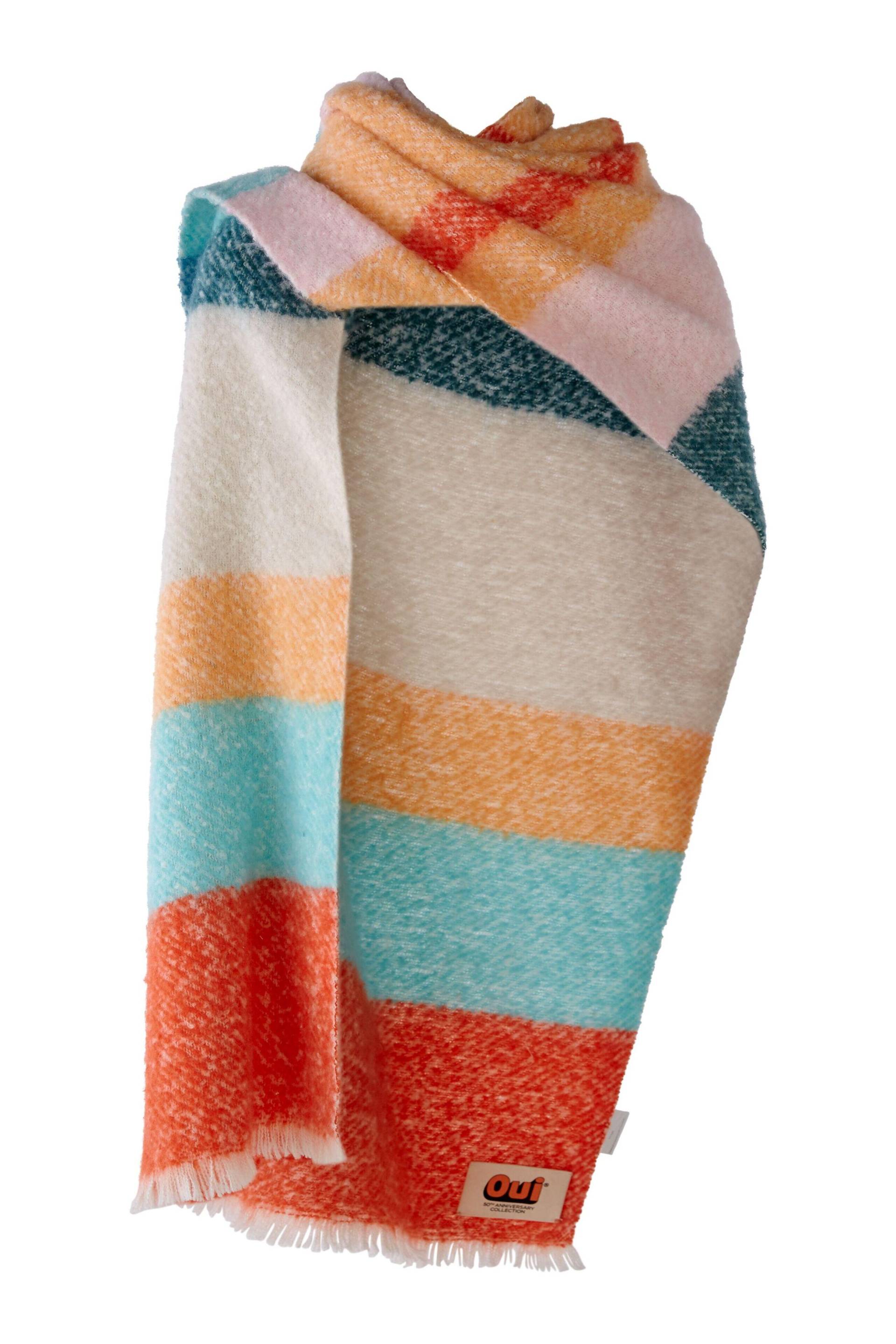 Oui - Schal gestreift red green - Gr. - ONE SIZE von Oui