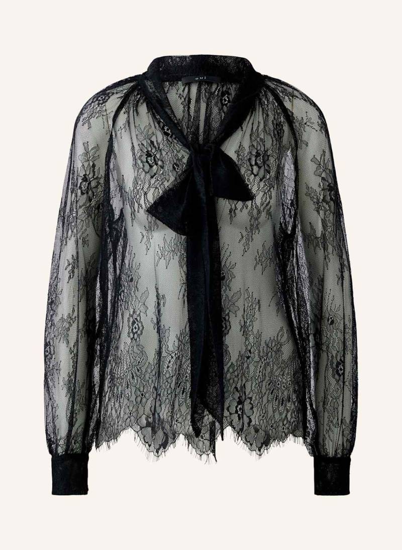 Oui Schluppenbluse Aus Spitze schwarz von Oui