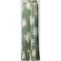 Oui Stoffhose mit weitem Bein und Gesäßtasche in Khaki, Größe 38 von Oui