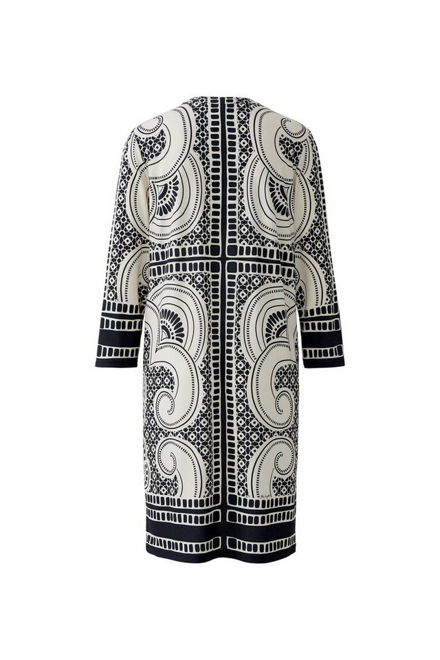 Oui Strandkleid Grafischer Allover-Print in Schwarz-Offwhite von Oui